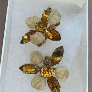 Bejewels clip on earrings signed